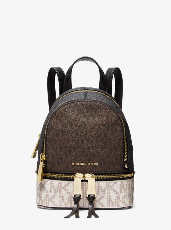 Damske Batohy Michael Kors Rhea Mini Color-Block Logo Hnede Viacfarebný - Kabelky Michael Kors Slevy | EOJWC-9431
